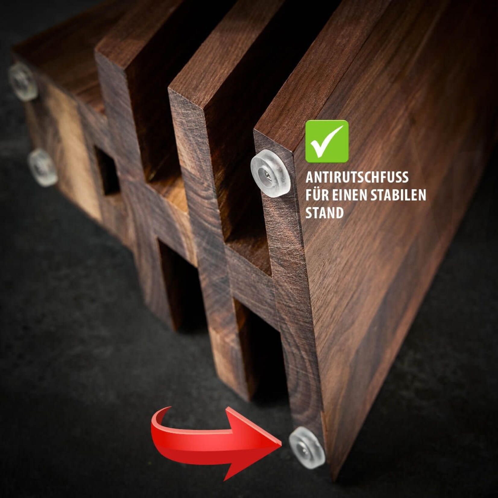 Gefu Magnetisch messenblok Walnoten hout Gefu Enno walnoten messenblok Fan Design Gefu 13959