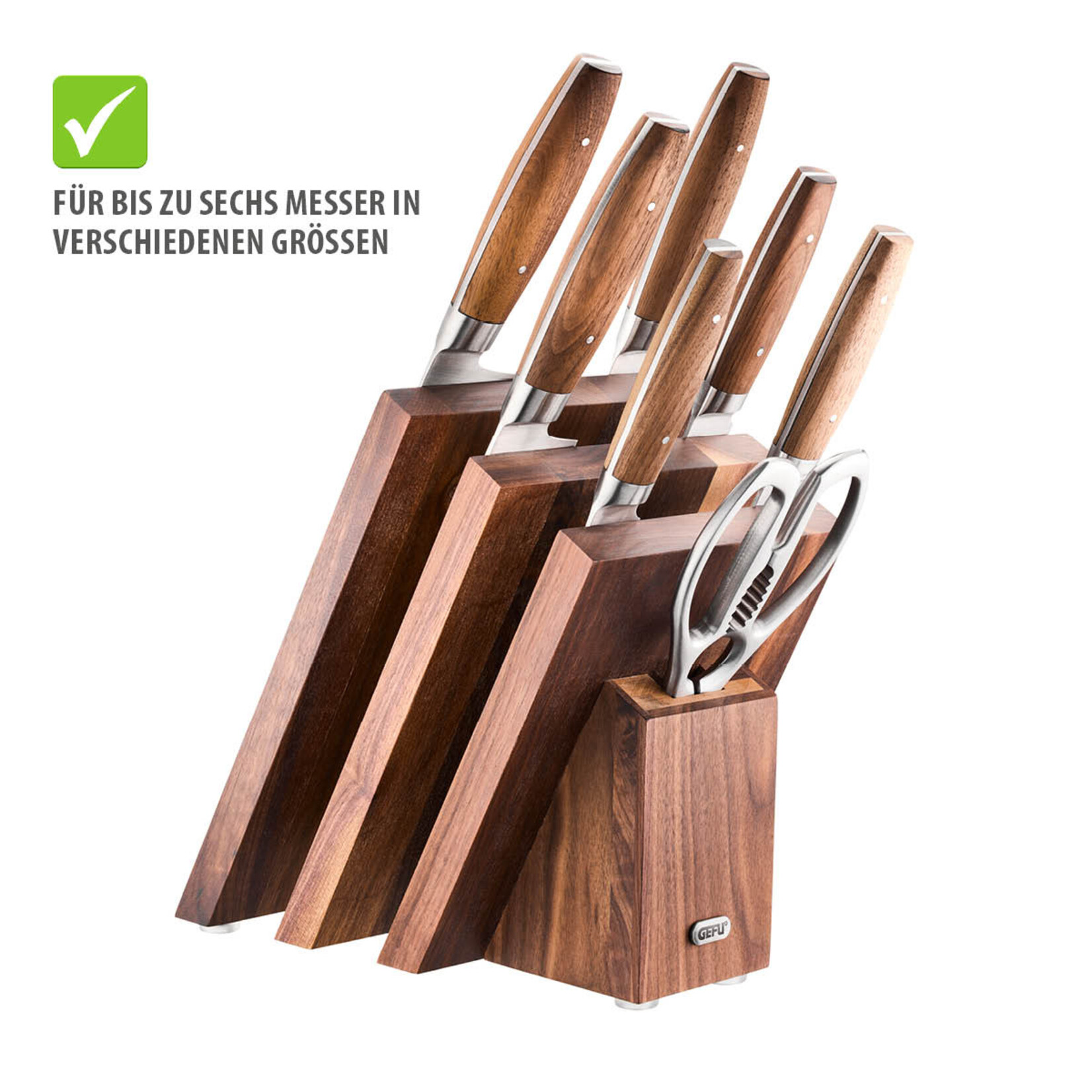 Gefu Magnetisch messenblok Walnoten hout Gefu Enno walnoten messenblok Fan Design Gefu 13959