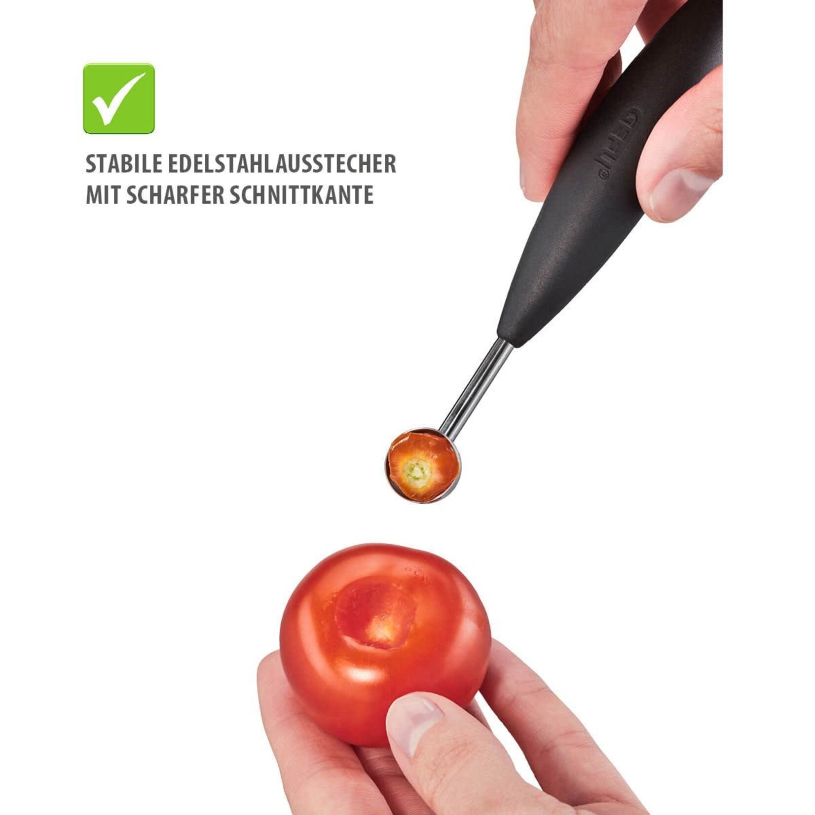 Gefu 15 en 30 mm dubbele Meloenboor Gefu pomme  parisienne boor dubbel 15 en 30 mm Gefu 13721