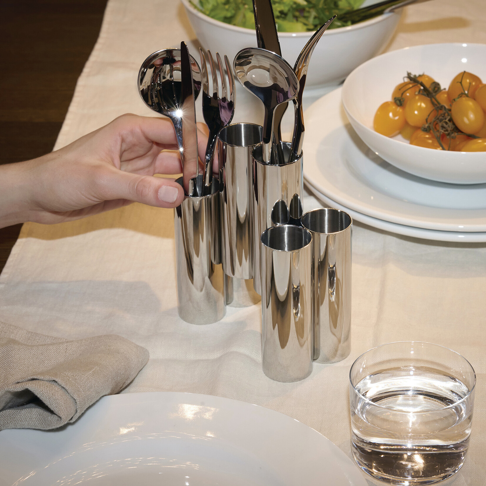 Alessi Bestekhouder rvs Canale Alessi Canale bestek houder Design Patricia Urquiola Alessi PU11