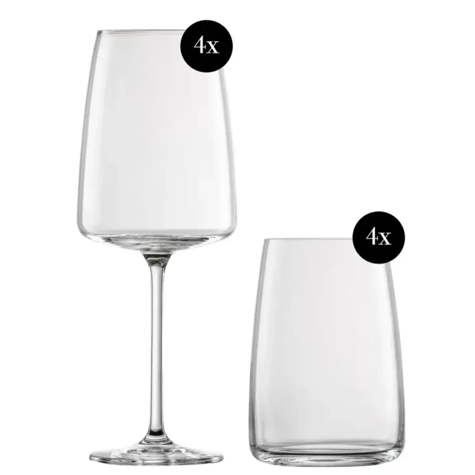 Zwiesel Collection Glas Limited edition Zwiesel Glas Vivid Senses 4x Fruity & Delicate (1) 535 ml en 4x Allround (42) 500 ml Zwiesel Glas 123317
