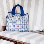 Loqi opvouwbaar tasje Loqi Bag Large - Delft Heritage gerecycled Loqi artist Collection LQDEHE