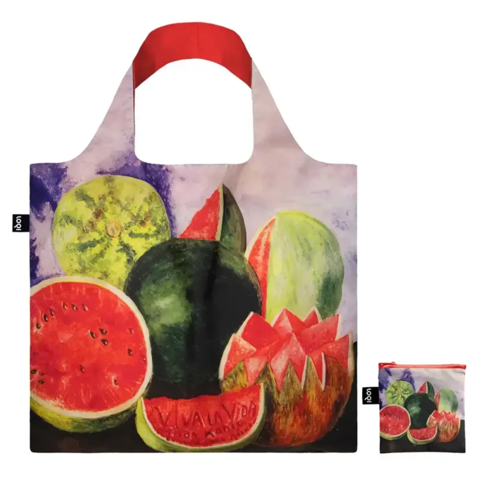 Loqi opvouwbaar tasje Loqi Bag Large - Viva La Vida the Watermelon gerecycled Loqi LQFKWA