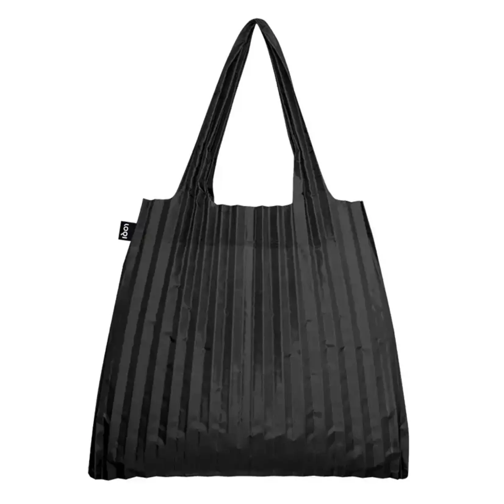 Loqi opvouwbaar tasje Loqi Bag Large - Harmonica zwart Pleated Black gerecycled Loqi LQPLBL