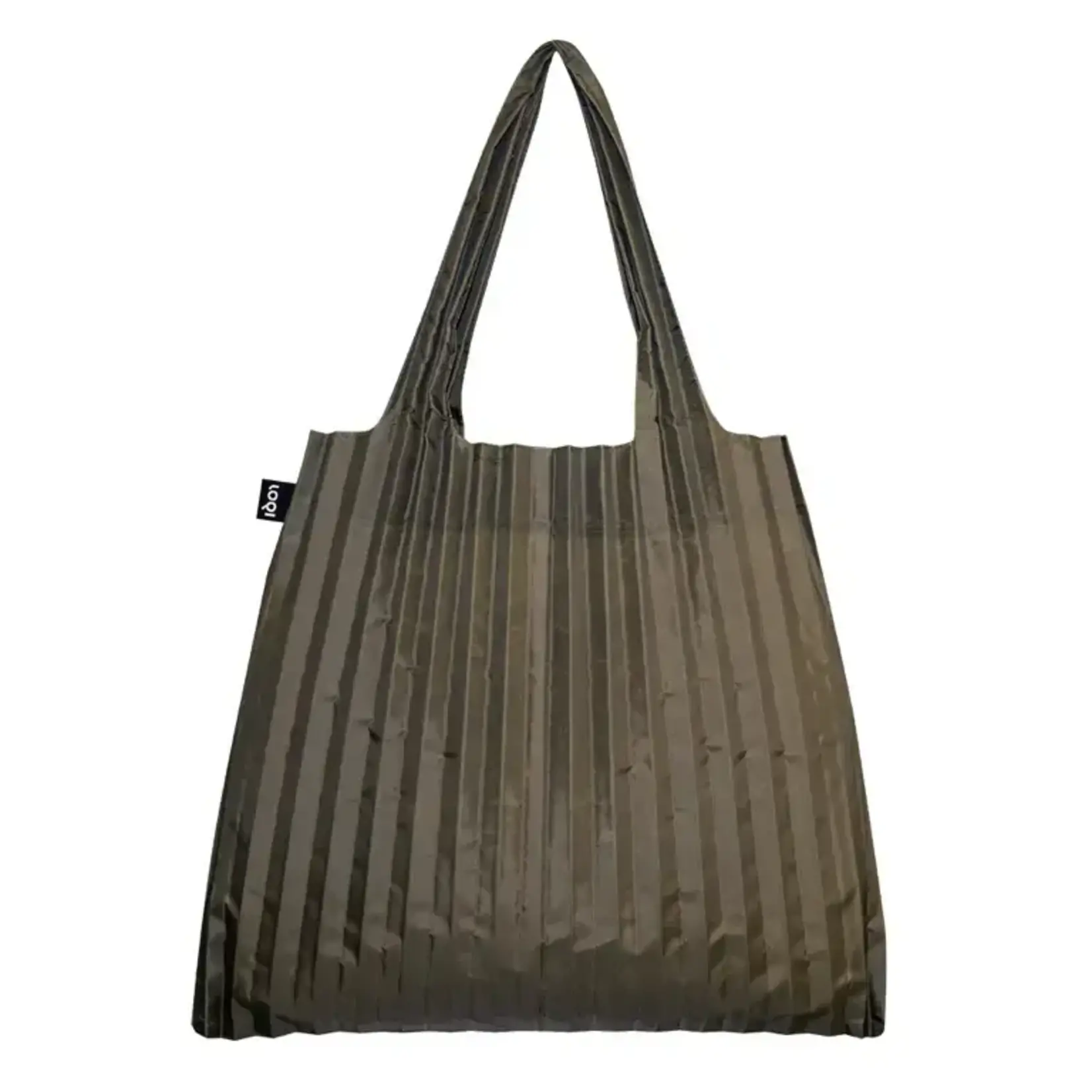 Loqi opvouwbaar tasje Loqi Bag Large - Harmonica groen Pleated Olive gerecycled Loqi LQPLOL