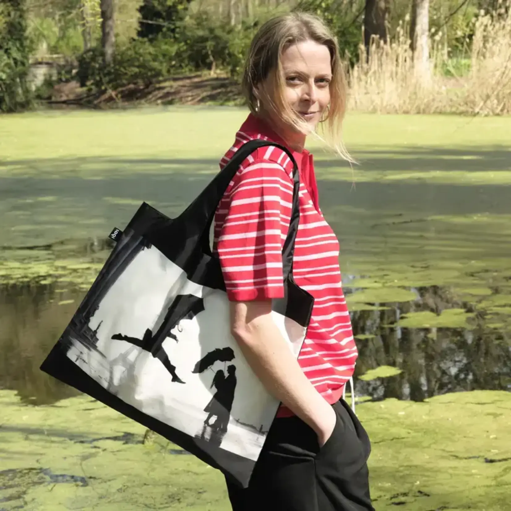 Loqi opvouwbaar tasje Loqi Bag Large - Eiffel Tower Paris Museum Collection gerecycled Loqi LQEEET