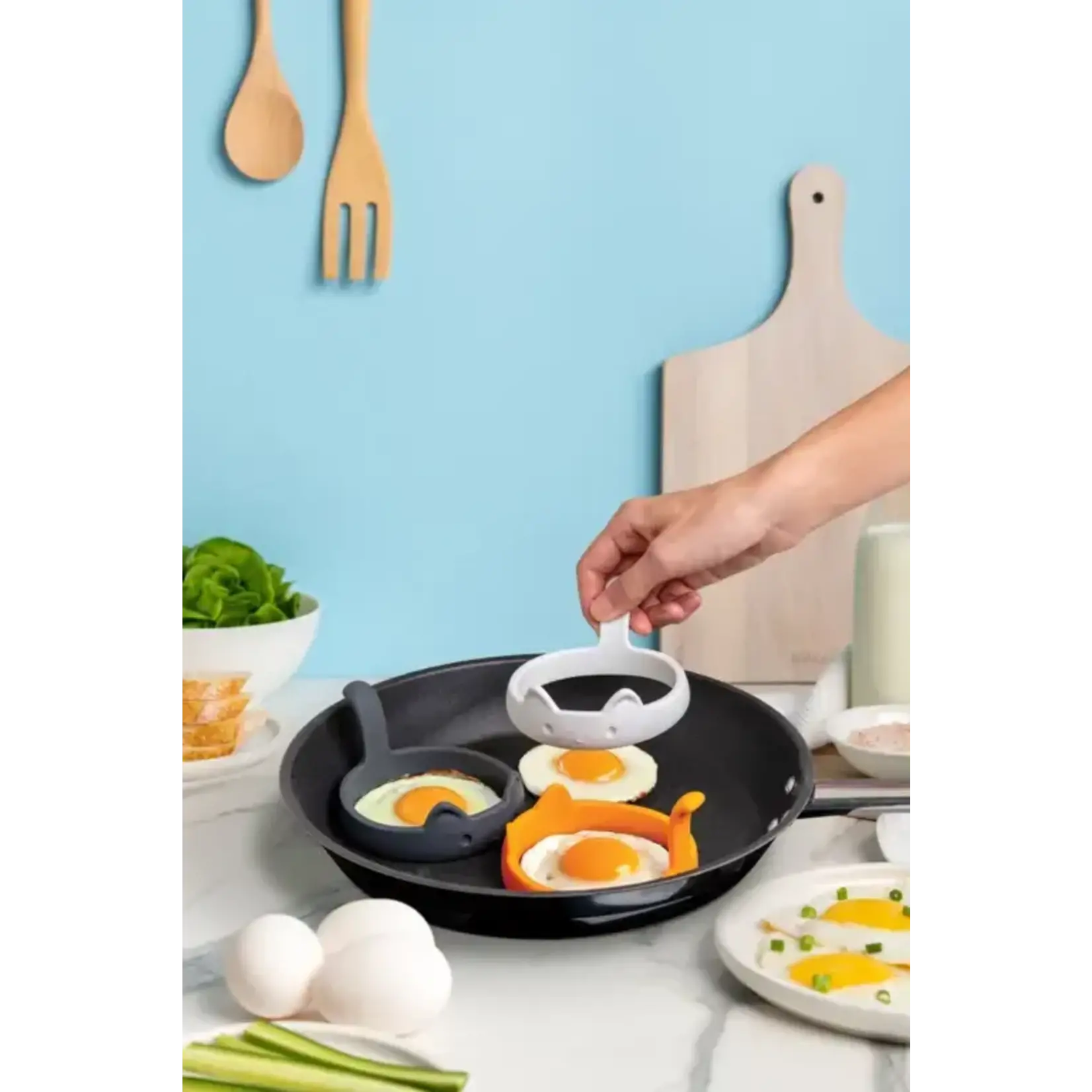 Diverse Merken set-3 siliconen eibakring Ototo Eierbakring PanCats Ototo OT1141