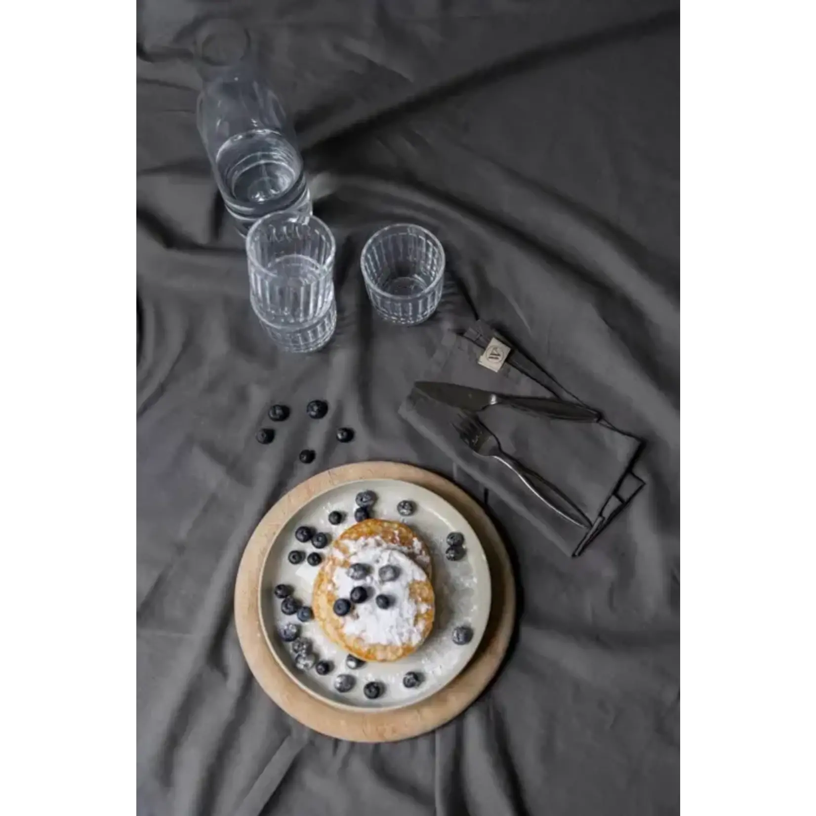 Diverse Merken Set-4 servetten linnen antraciet grijs Walra Servet Set Lovely Linen 4-delig - Antraciet Walra 545035