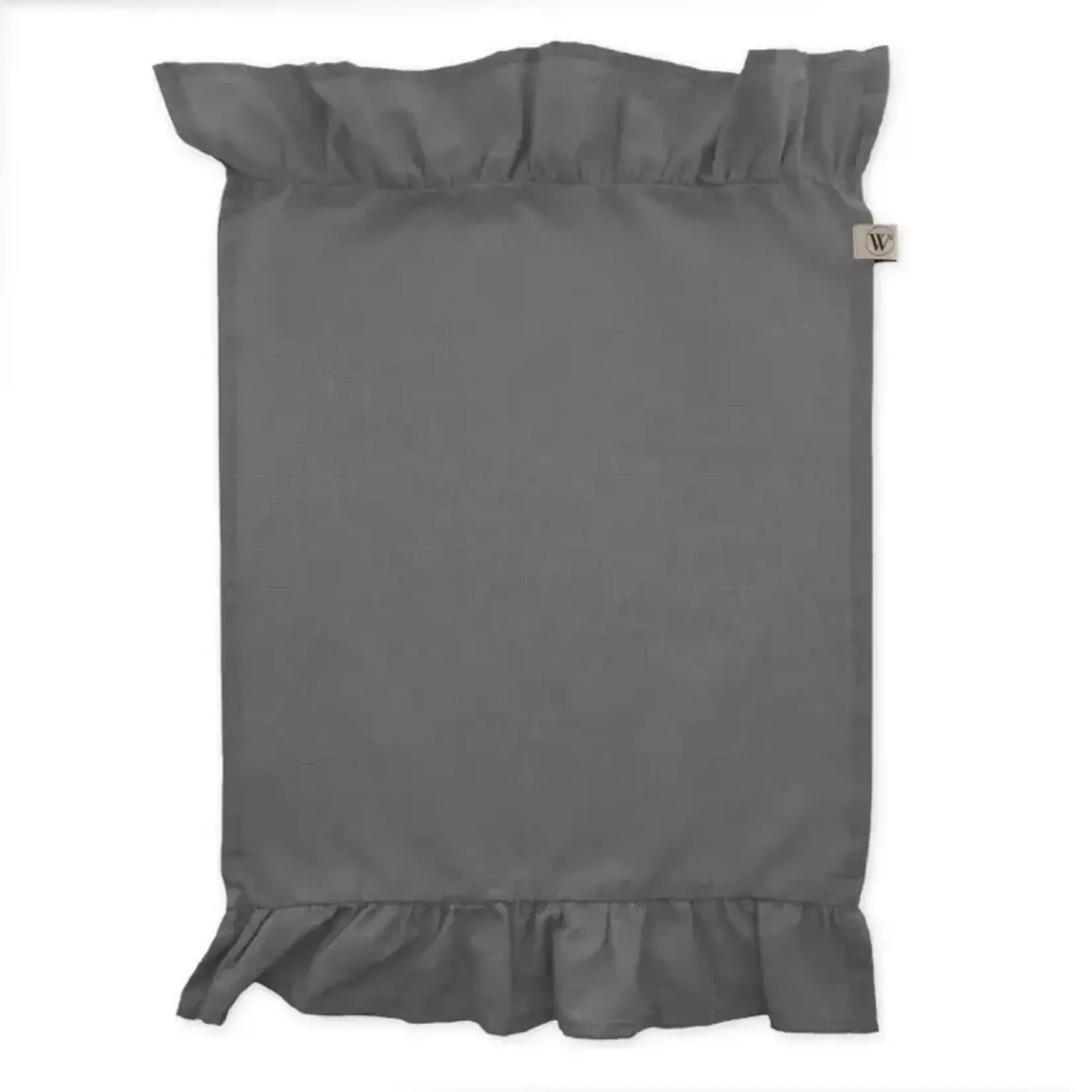 Diverse Merken Set-4 Ruffles servetten linnen antraciet grijs Walra Servet Set Lovely Linen 4-delig - Antraciet Walra 545037