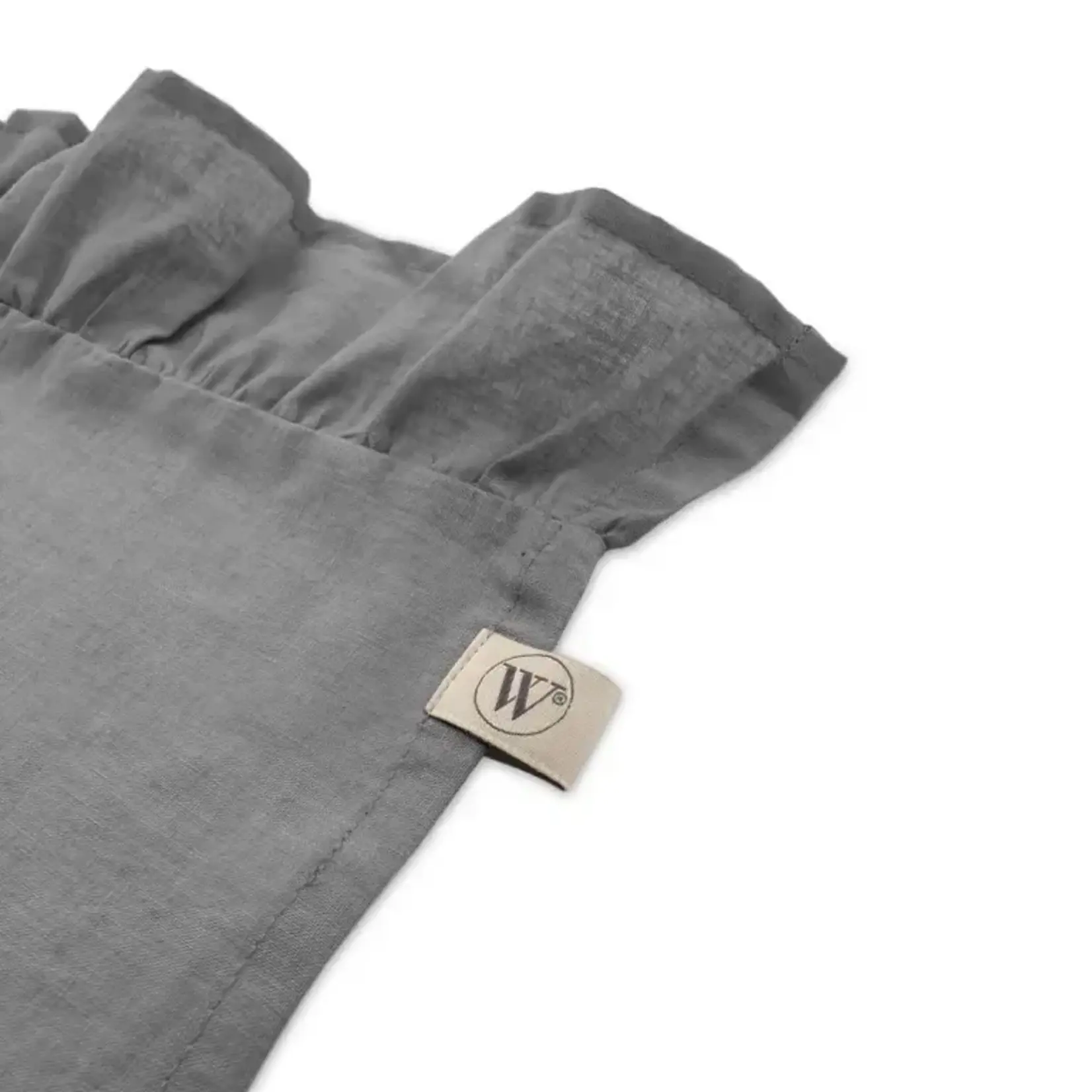 Diverse Merken Set-4 Ruffles servetten linnen antraciet grijs Walra Servet Set Lovely Linen 4-delig - Antraciet Walra 545037