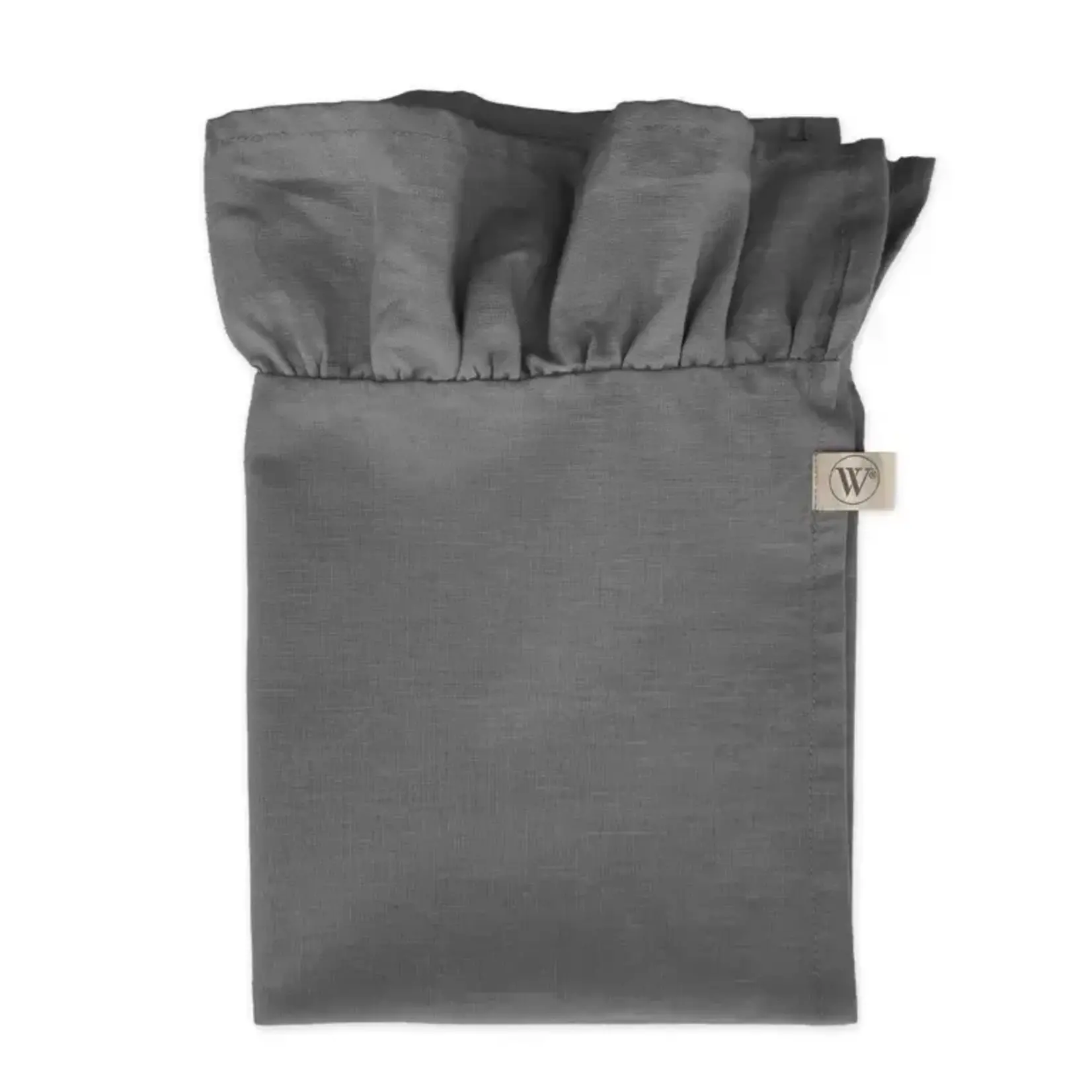 Diverse Merken Set-4 Ruffles servetten linnen antraciet grijs Walra Servet Set Lovely Linen 4-delig - Antraciet Walra 545037