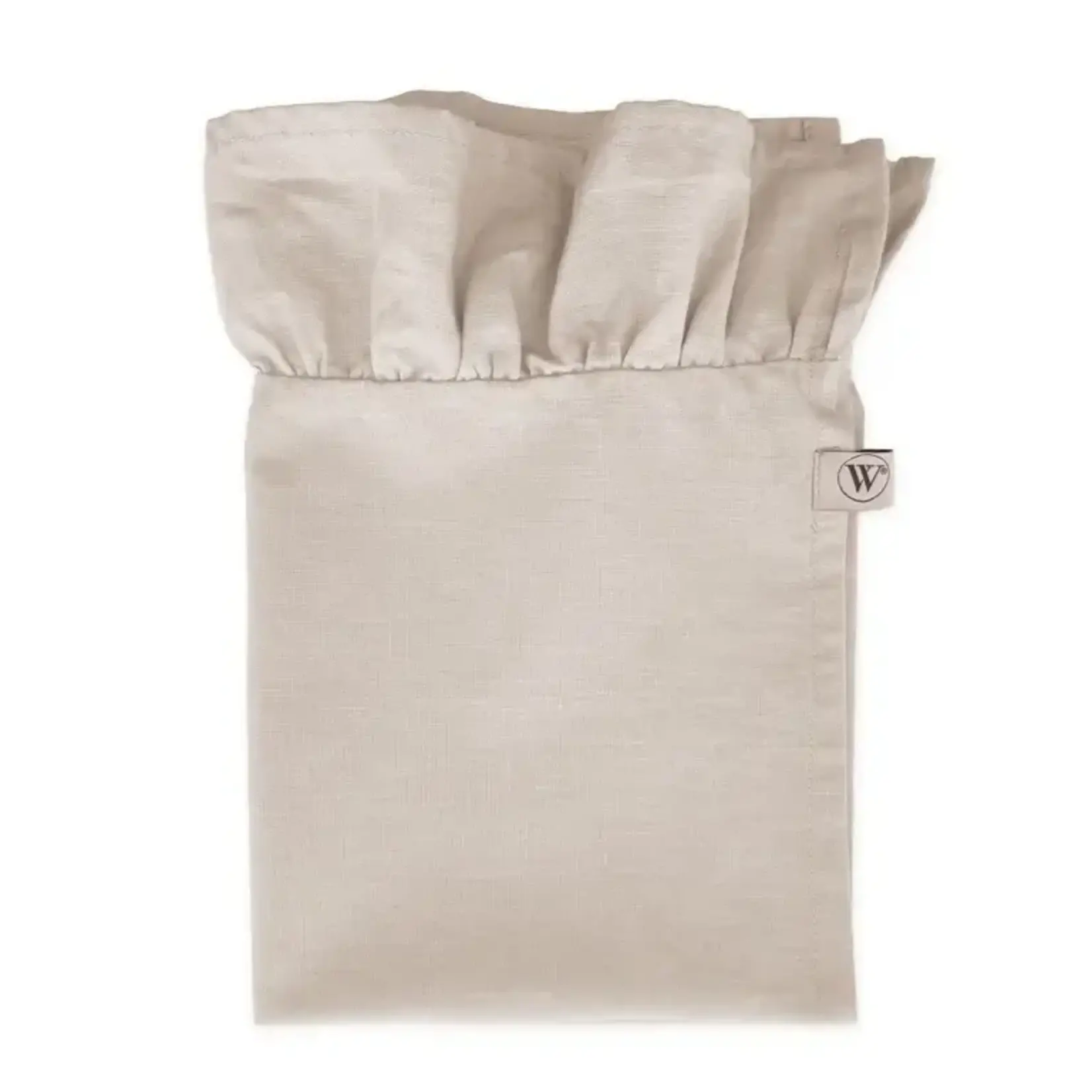 Diverse Merken Set-4 Ruffles servetten linnen zandkleurig naturel Walra Servet Set Lovely Linen 4-delig -Zand Walra 545038