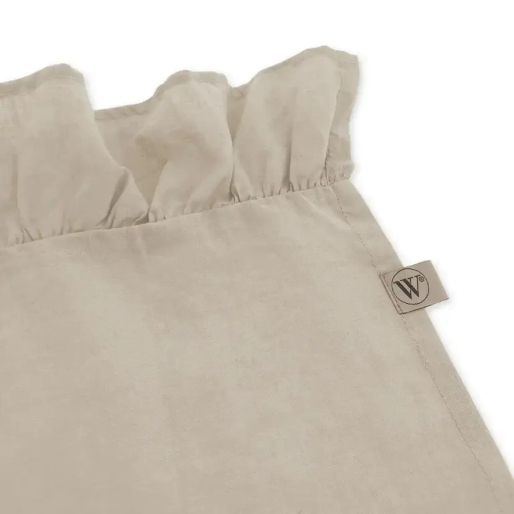 Diverse Merken Ruffles tafelkleed 140 x 320 cm zandkleurig naturel Walra tafelkleed Lovely Linen tafelkleed Zand Walra 545044