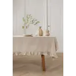Diverse Merken Ruffles tafelkleed 140 x 240 cm zandkleurig naturel Walra tafelkleed Lovely Linen tafelkleed Zand Walra 545045