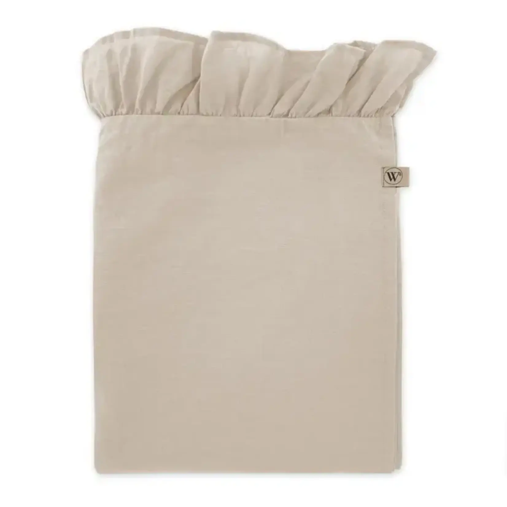 Diverse Merken Ruffles tafelkleed 140 x 240 cm zandkleurig naturel Walra tafelkleed Lovely Linen tafelkleed Zand Walra 545045