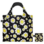 Loqi Loqi opvouwbaar tasje Loqi Bag Large - Smiley Flowers Black gerecycled Loqi LQSMFB