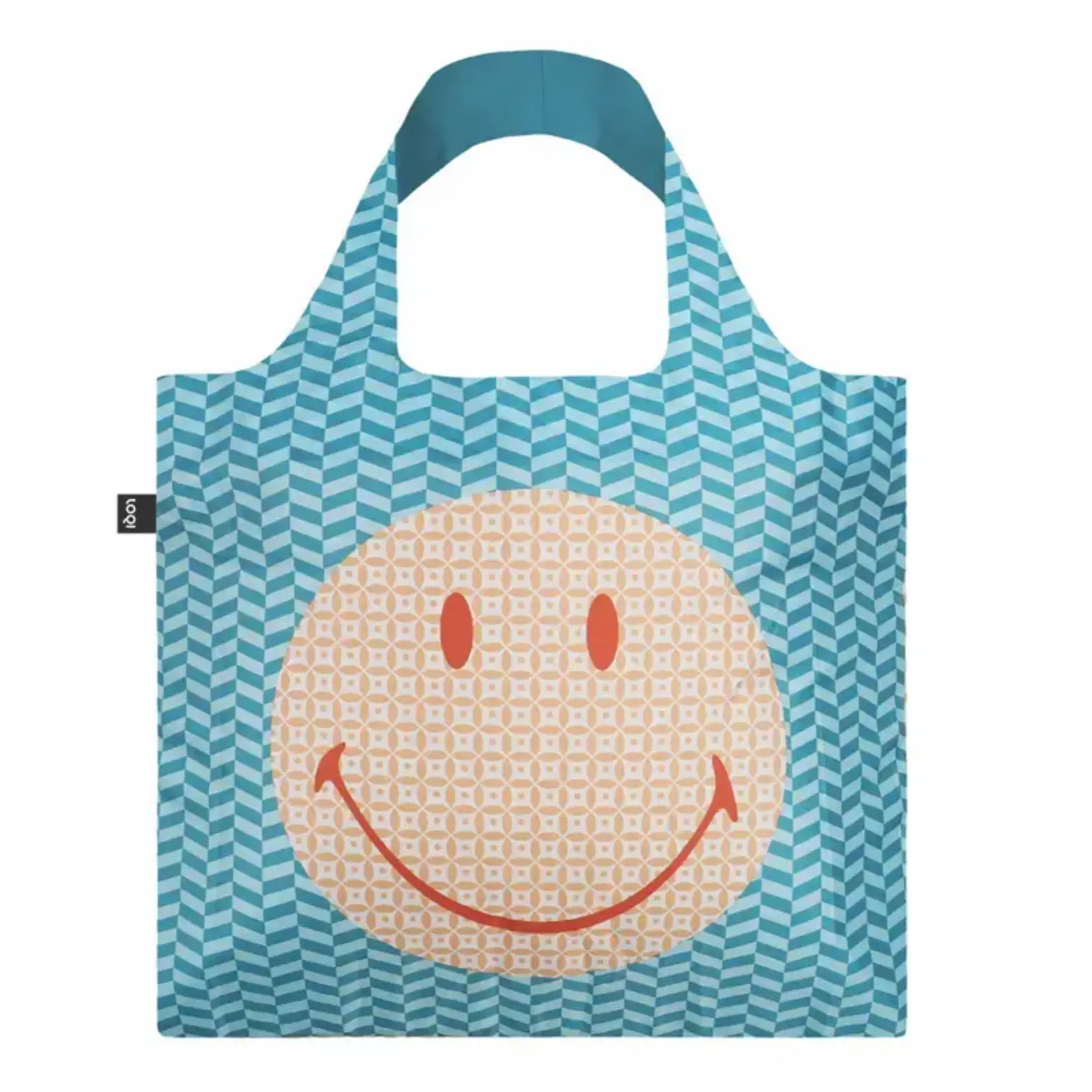 Loqi Loqi opvouwbaar tasje Loqi Bag Large - Smiley Geometric gerecycled Loqi LQSMGER