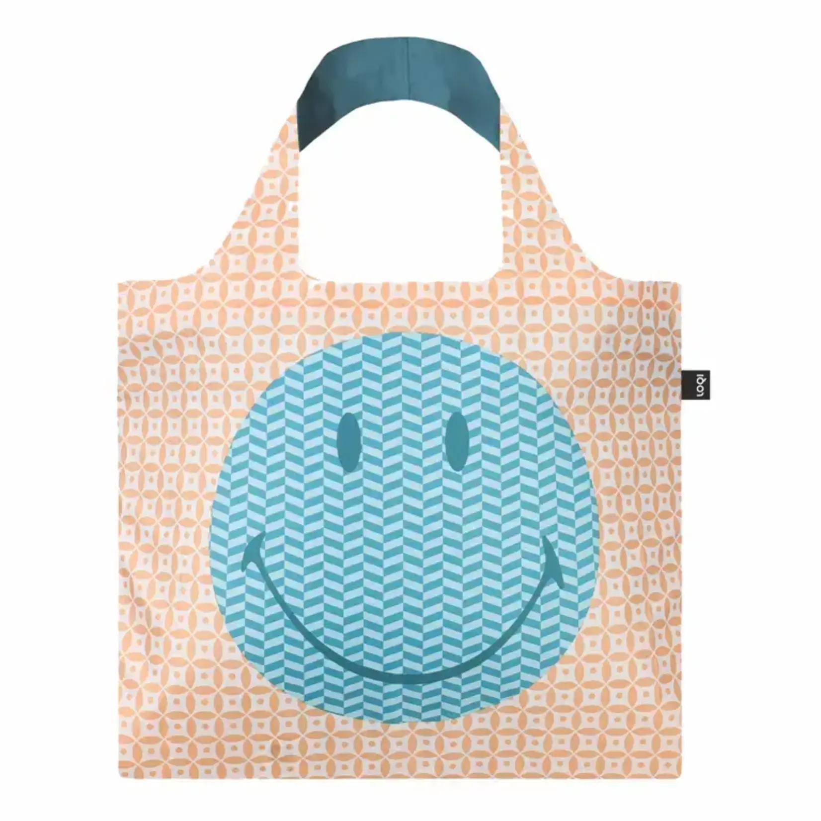 Loqi Loqi opvouwbaar tasje Loqi Bag Large - Smiley Geometric gerecycled Loqi LQSMGER