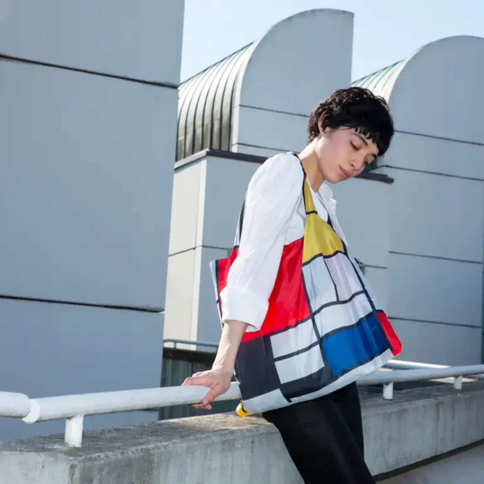 Loqi opvouwbaar tasje Loqi Bag Large - Composition with Red, Yellow, Blue and Black Piet Mondriaan Museum Collection gerecycled Loqi LQHCCC