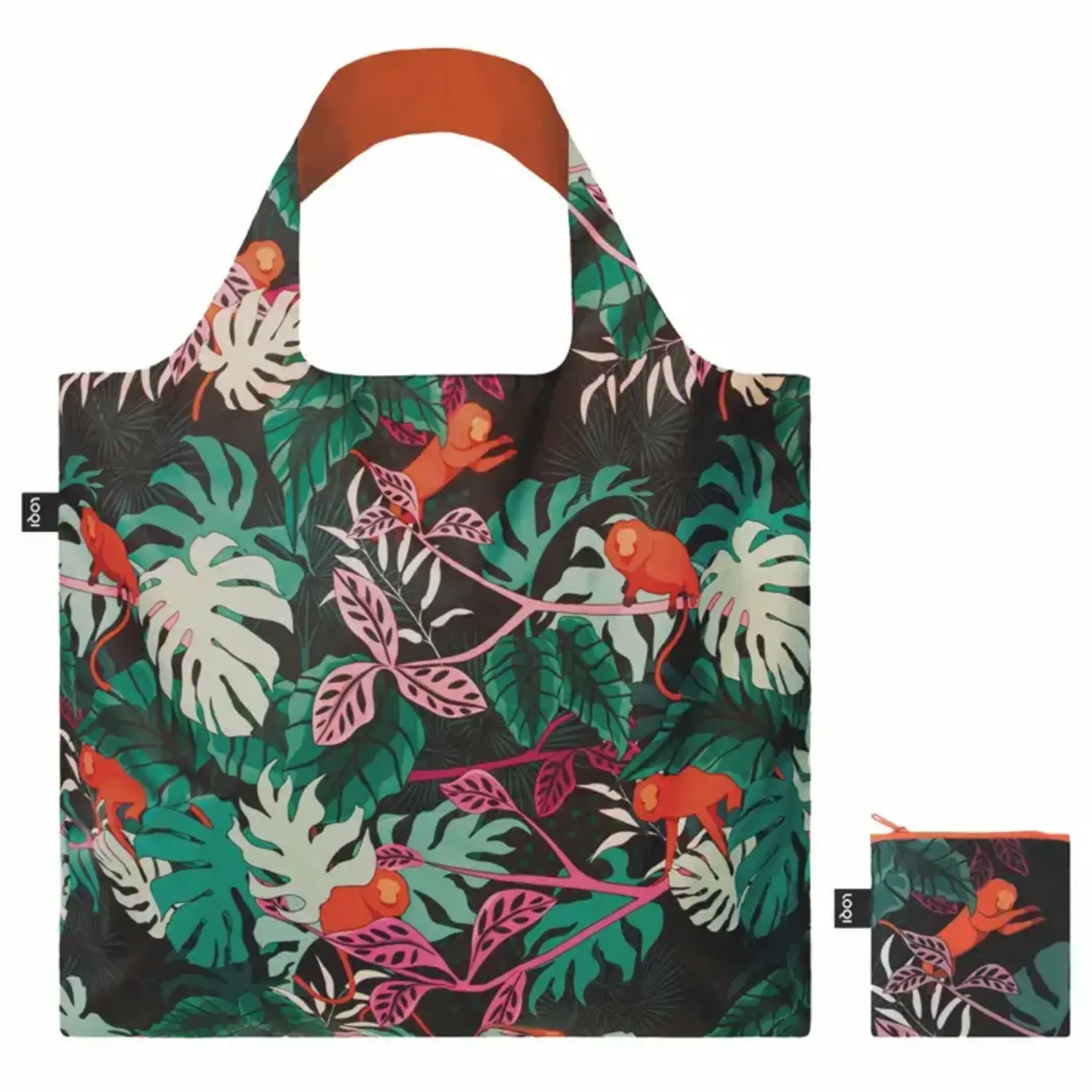 Loqi opvouwbaar tasje Loqi Bag Large - Mata Monkey gerecycled Loqi artist Collection LQGPMMR