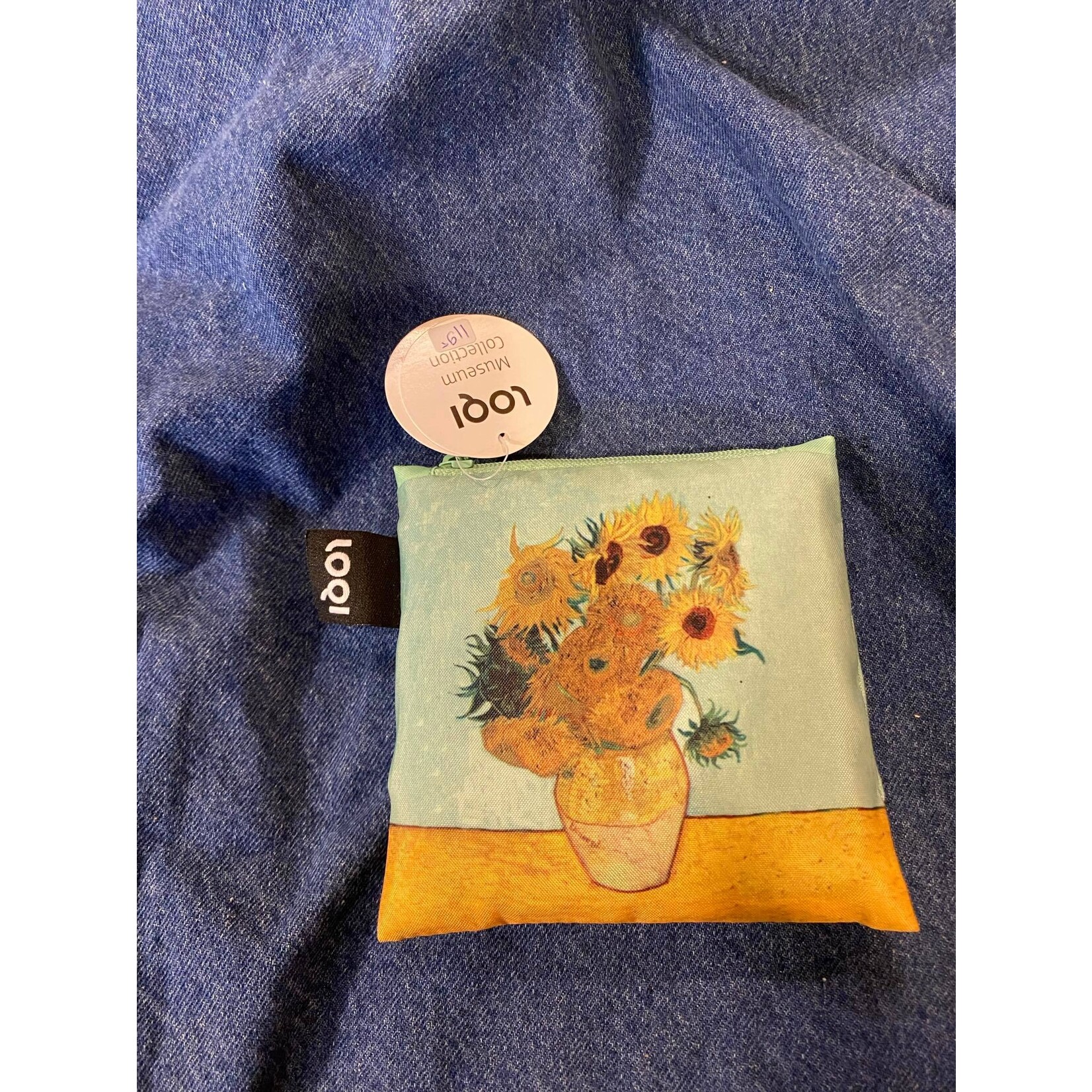 Loqi opvouwbaar tasje Loqi Bag Large -Vincent van Gogh vaas met Zonnebloemen Museum Collection gerecycled Loqi LQmcvgsu