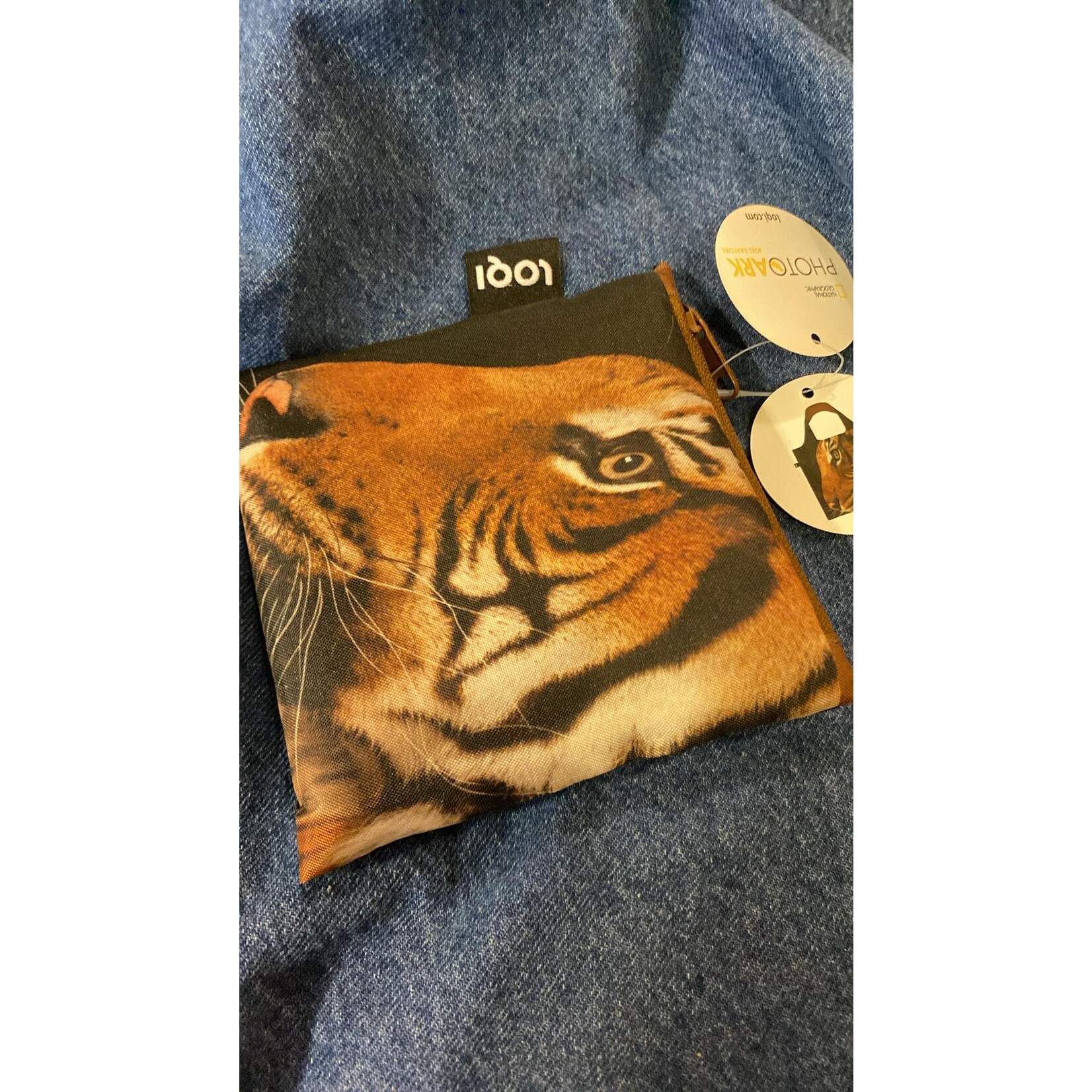 Loqi opvouwbaar tasje Loqi Bag Large - Malayan tiger National Geographic gerecycled Loqi LQNGMT