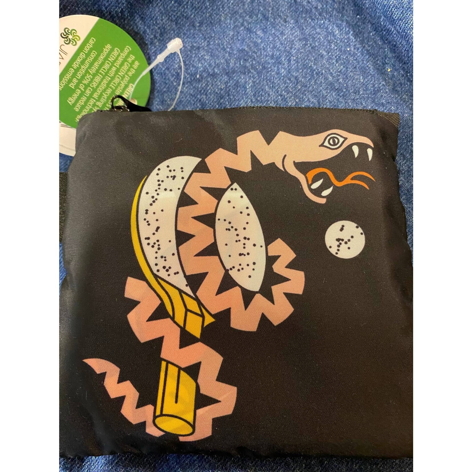 Loqi opvouwbaar tasje Loqi Bag Large - Snask OFF! Tiger Snake Beer Black gerecycled Loqi LQSNTBR