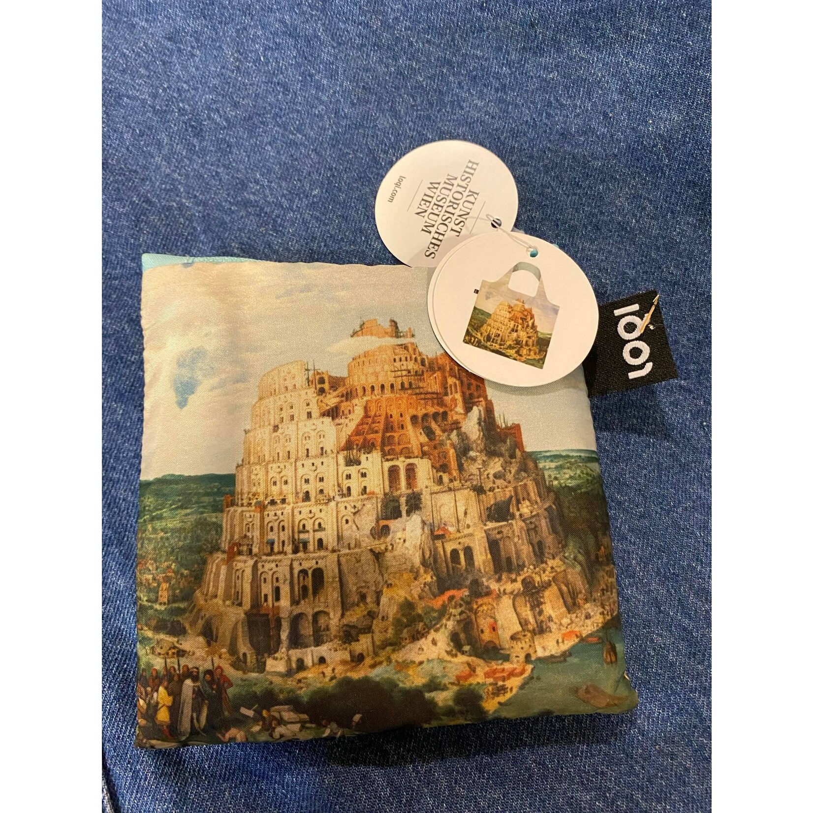 Loqi opvouwbaar tasje Loqi Bag Large - Tower of Babel 1563 Pieter Breugel Museum Collection gerecycled Loqi LQPBTB