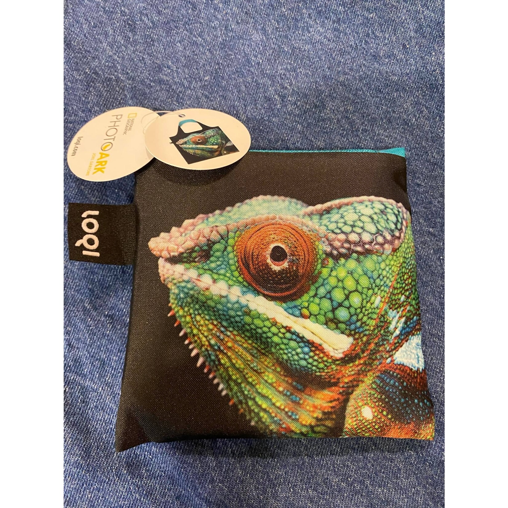 Loqi opvouwbaar tasje Loqi Bag Large - panter kameleon National Geographic gerecycled Loqi LQNGPC