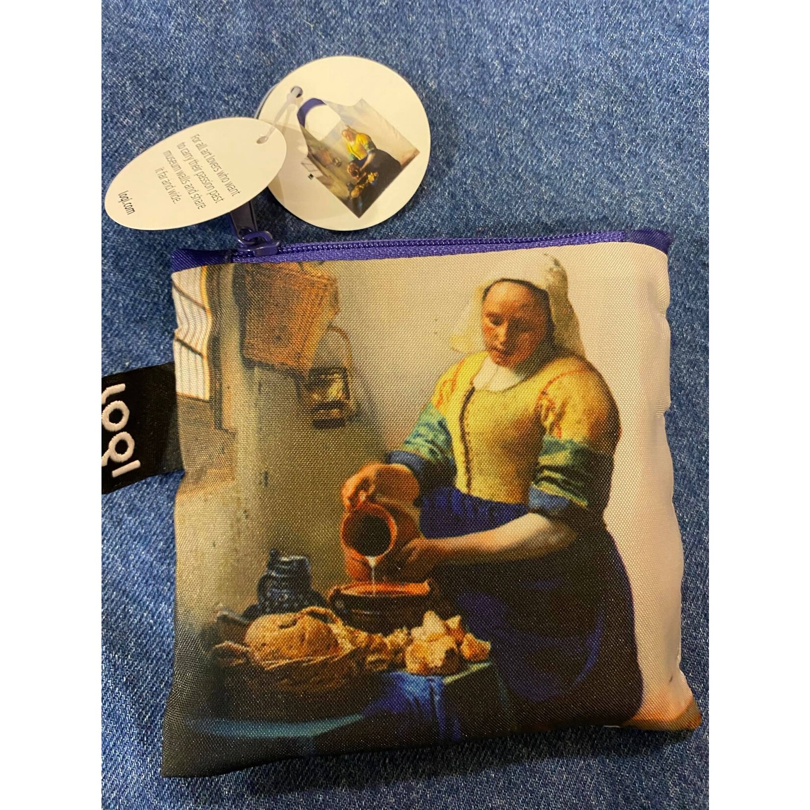Loqi opvouwbaar tasje Loqi Bag Large - The Milkmaid het melkmeisje Johannes Vermeer MC gerecycled Loqi LQMCJVMIIB