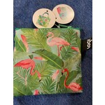 Loqi opvouwbaar tasje Loqi Bag Large -  Wild Flamingos gerecycled Loqi LQWIFL