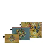 Loqi LOQI Zip Pockets - Van Gogh Flower Pattern set 3 rits tasjes Loqi lqzpvgma