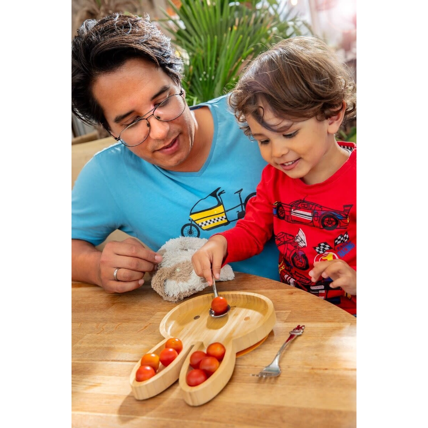 Diverse Merken Zilverstad Nijntje bamboe bord met rvs kinder bestek Nijntje Pluis Miffy Zilverstad 4247070