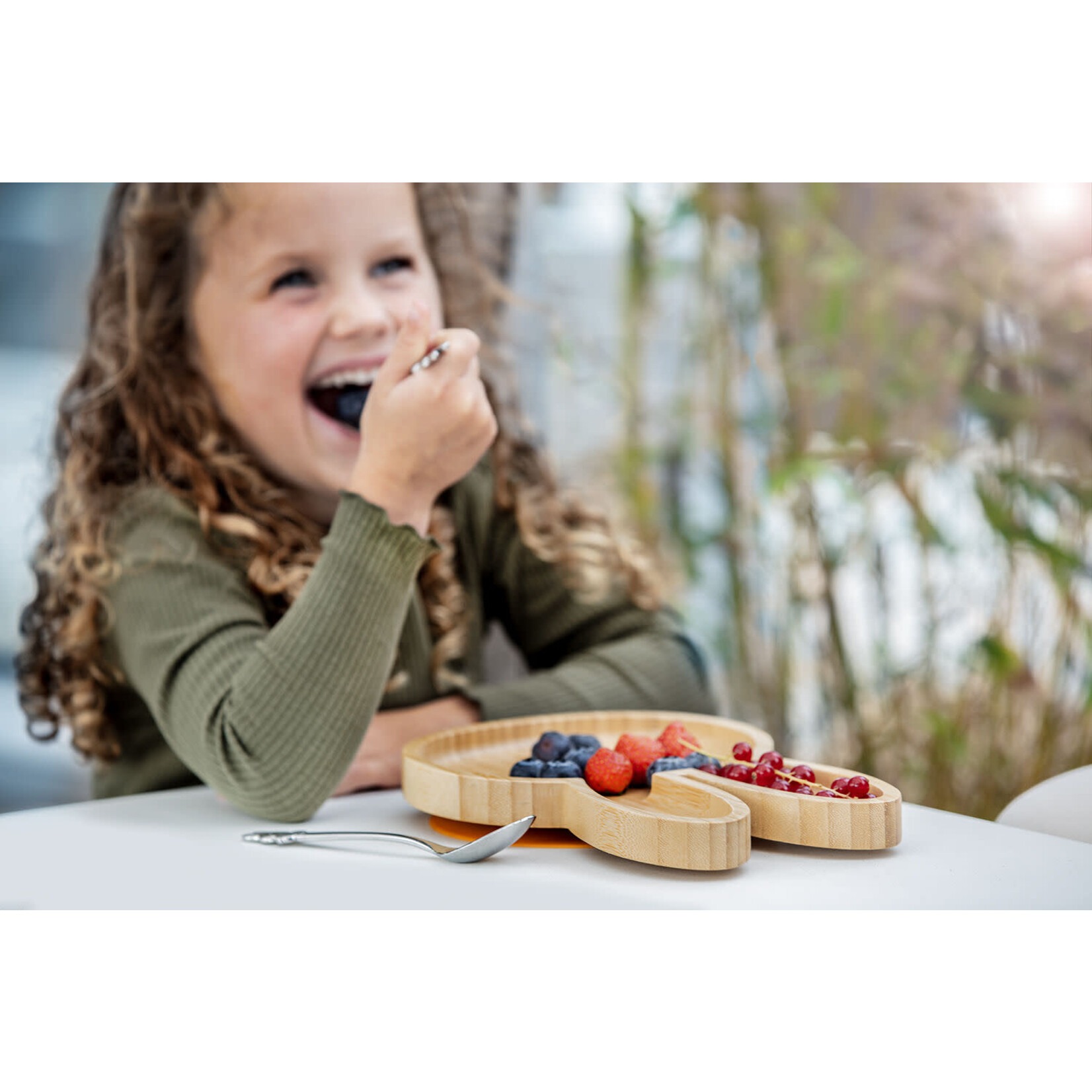 Diverse Merken Zilverstad Nijntje bamboe bord met rvs kinder bestek Nijntje Pluis Miffy Zilverstad 4247070