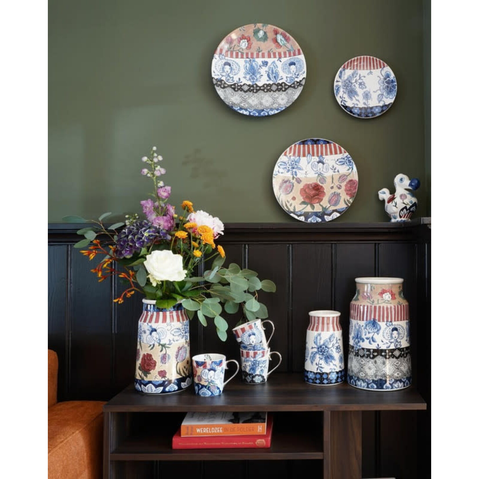 Heinen Delfts Blauw 26 cm Heinen Delfts Blauw Wandbord Zeven Rozen The Heritage Collection Heinen Delfts Blauw Cdp702