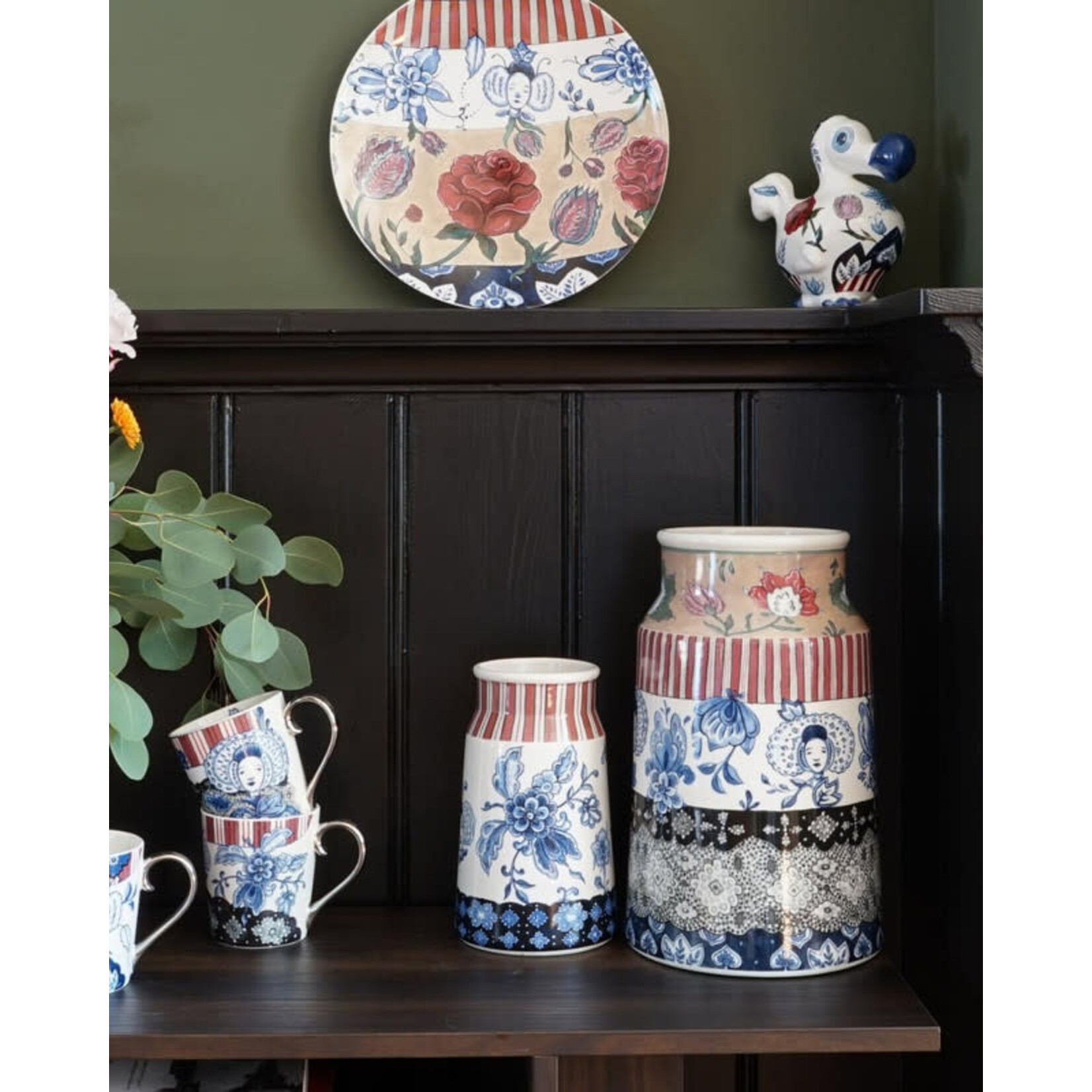 Heinen Delfts Blauw 30 cm Heinen Delfts Blauw Melkbus vaas Kanten Isabee The Heritage Collection Heinen Delfts Blauw Cdp713