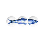 Heinen Delfts Blauw set van 3 Wandborden 26 cm Vis Drieluik Wandborden Vis Heinen Delfts Blauw D8082