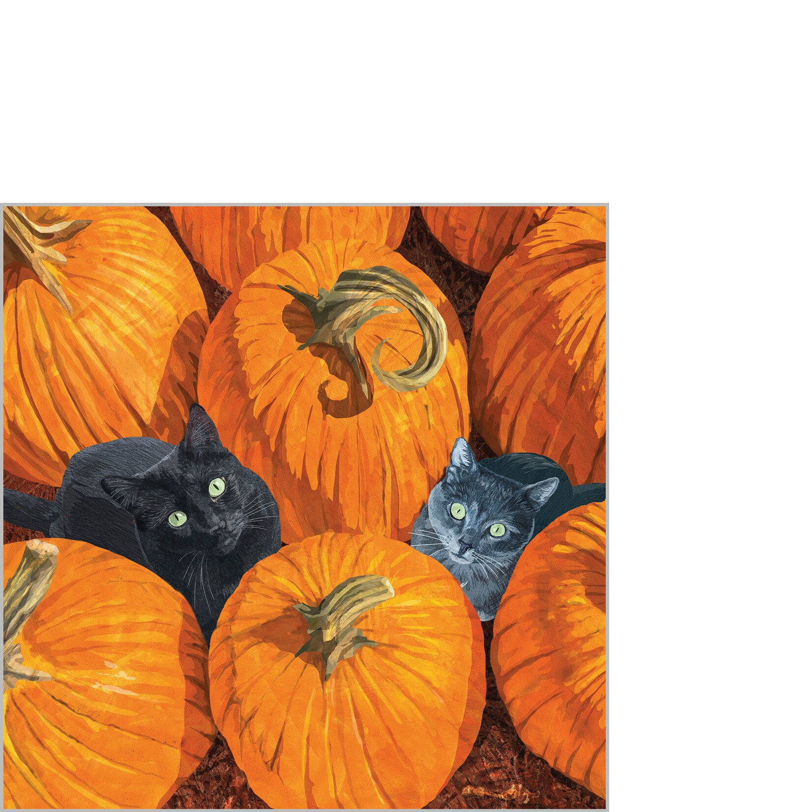 PPD Paper Product Design PPD 25 x 25 cm cocktail servetten Pumpkin Patch Cats Napkin PPD 125002451