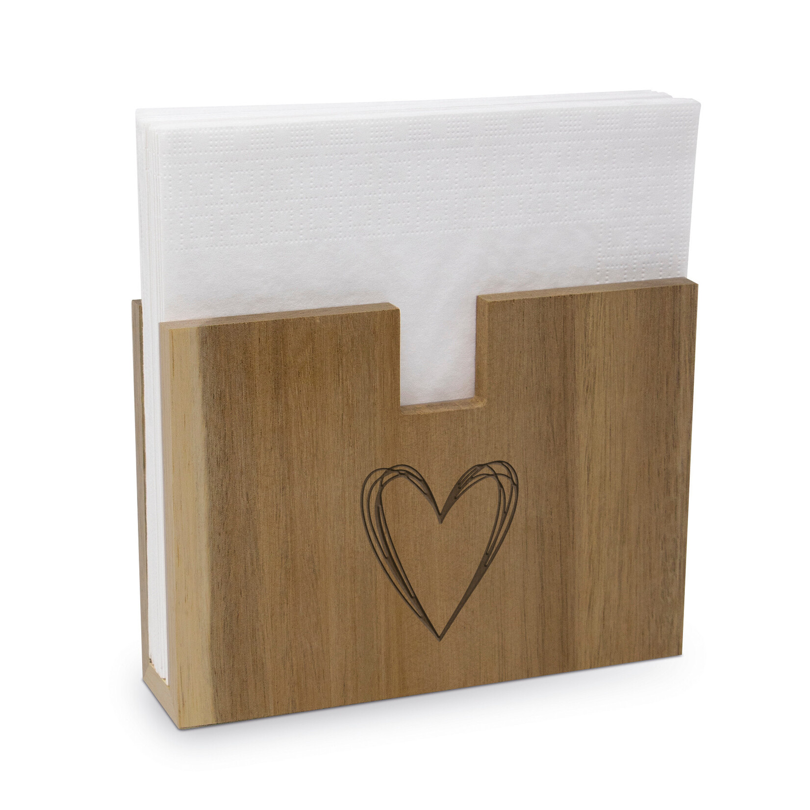 PPD Paper Product Design PPD houten servettenhouder met hartje Pure Heart napkin holder nature PPD 186301916