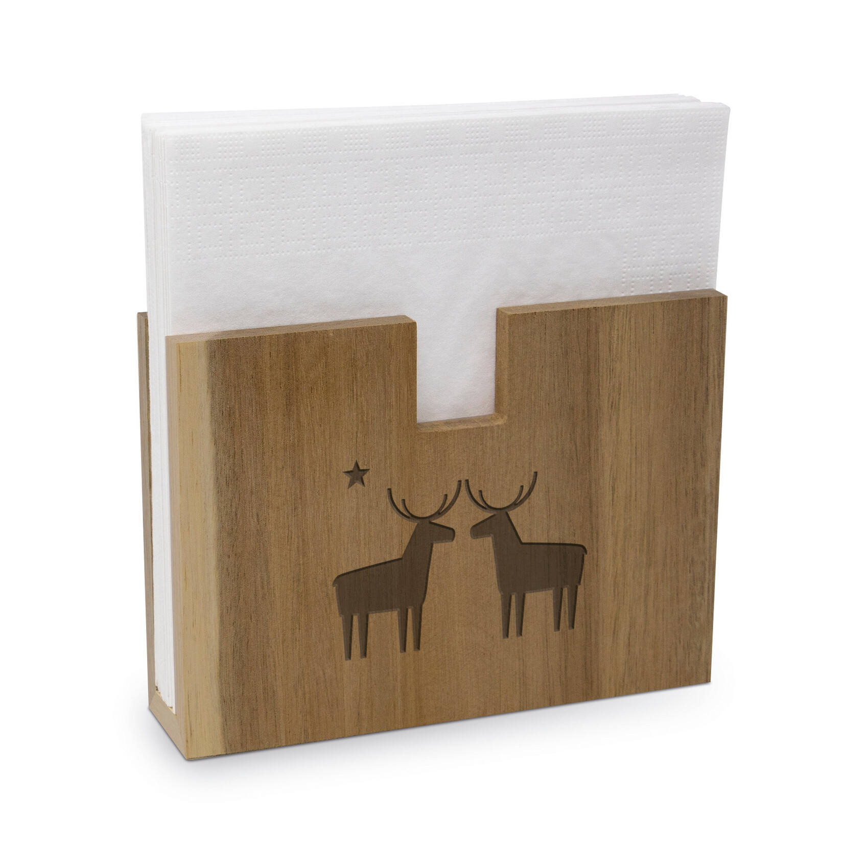 PPD Paper Product Design PPD houten servettenhouder met herten Pure Deer napkin holder nature PPD 186302079