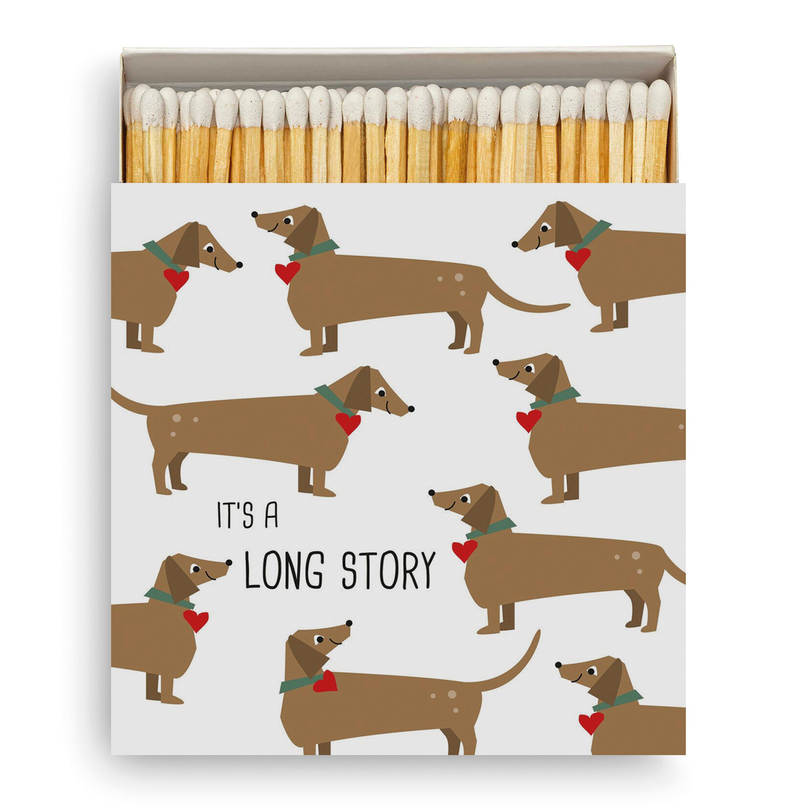 PPD Paper Product Design PPD lange lucifers voor open haard enz in cadeauverpakking met Teckel Long Story Matches PPD 186402669