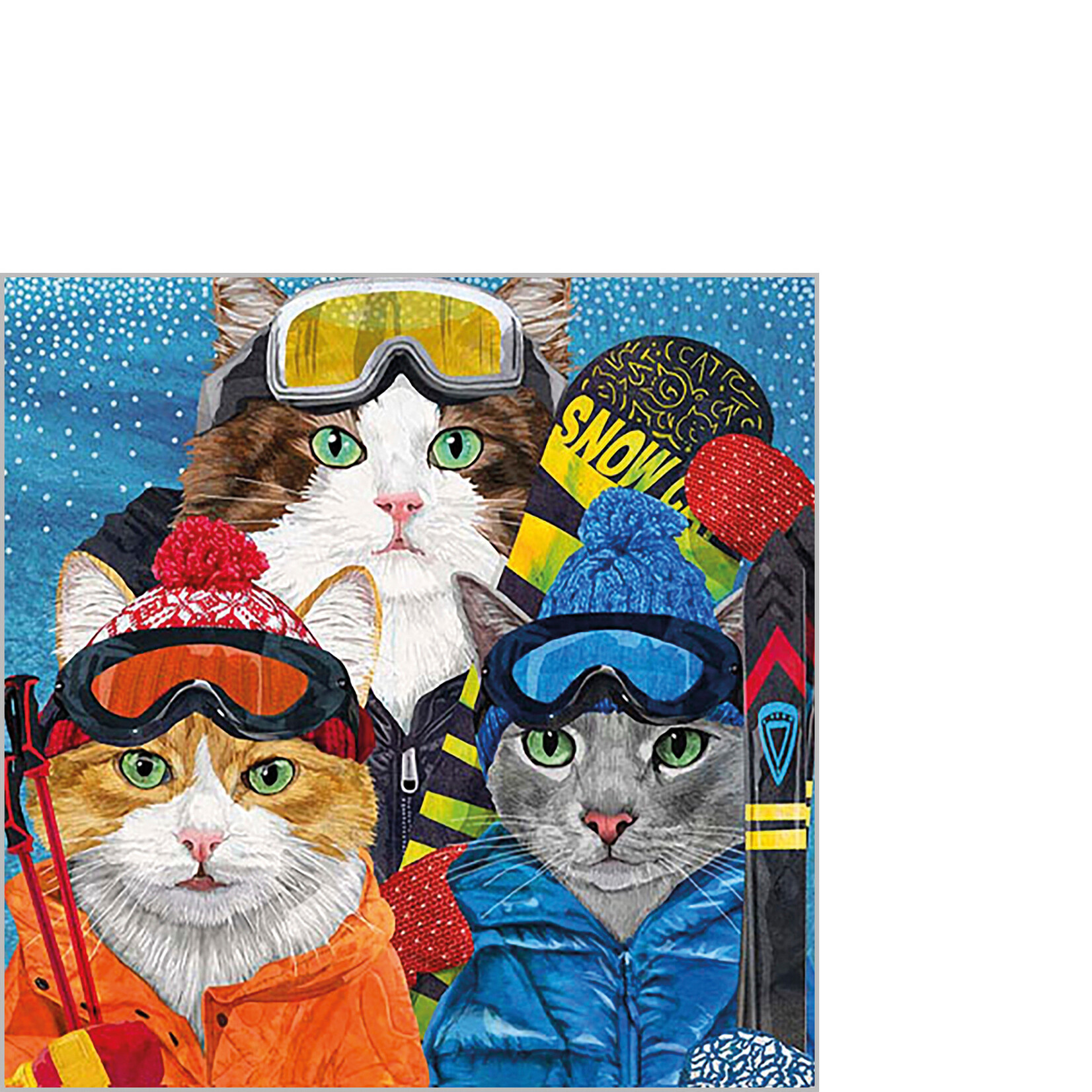 PPD Paper Product Design PPD 25 x 25 cm cocktail servetten Ski Cats Napkin PPD 325003221