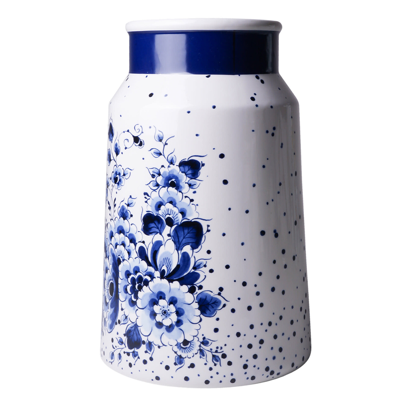 Heinen Delfts Blauw 30 cm Melkbus Heinen Delfts Blauw melkbus 30 cm Blauwe stip Heinen Delfts Blauw V0625