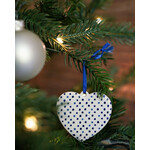 Heinen Delfts Blauw Heinen Delfts Blauw kerstornament hartje Stippen Heinen Delfts Blauw K40027
