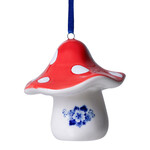 Heinen Delfts Blauw Heinen Delfts Blauw kerstornament Paddenstoel hoedje Heinen Delfts Blauw K40039