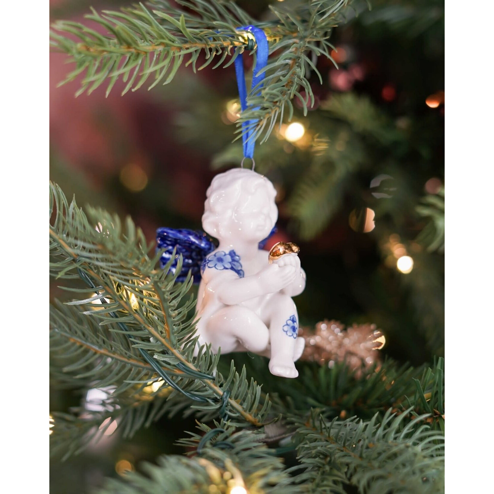 Heinen Delfts Blauw Heinen Delfts Blauw Kerstornament Engel Heinen Delfts Blauw K40061