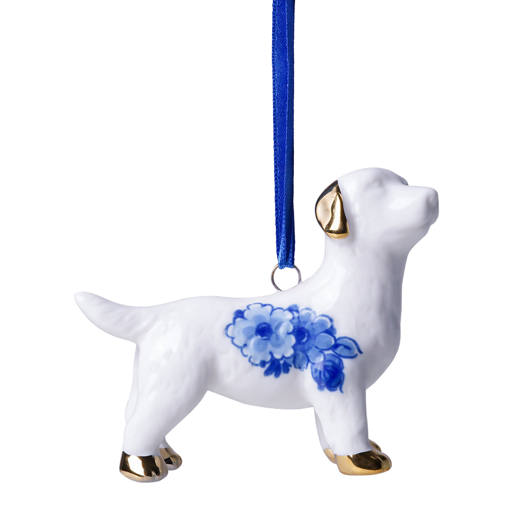 Heinen Delfts Blauw Heinen Delfts Blauw Kerstornament Labrador Heinen Delfts Blauw K40064