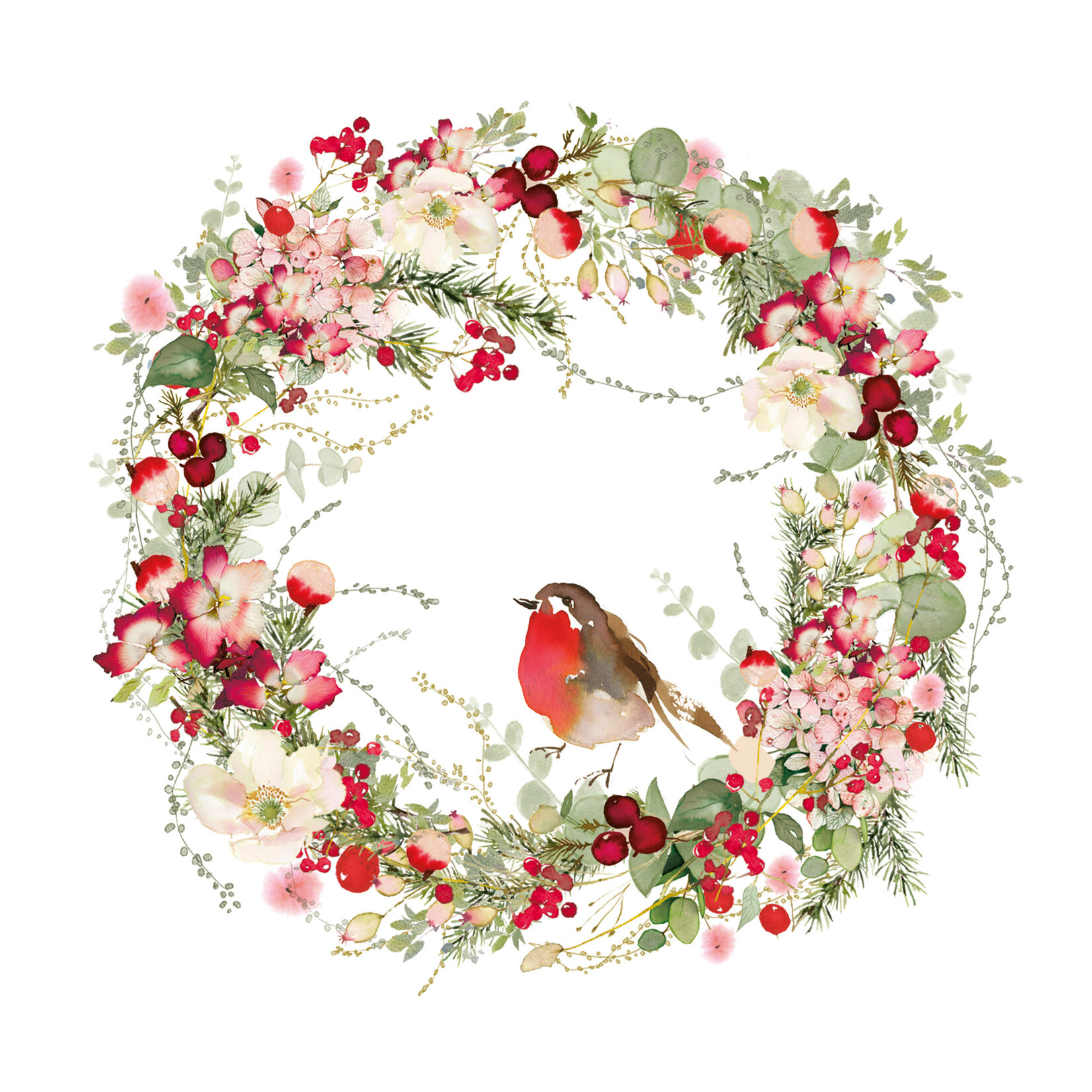 PPD Paper Product Design PPD 33 x 33 cm servetten Beautiful Christmas Wreath Napkin PPD 333003129