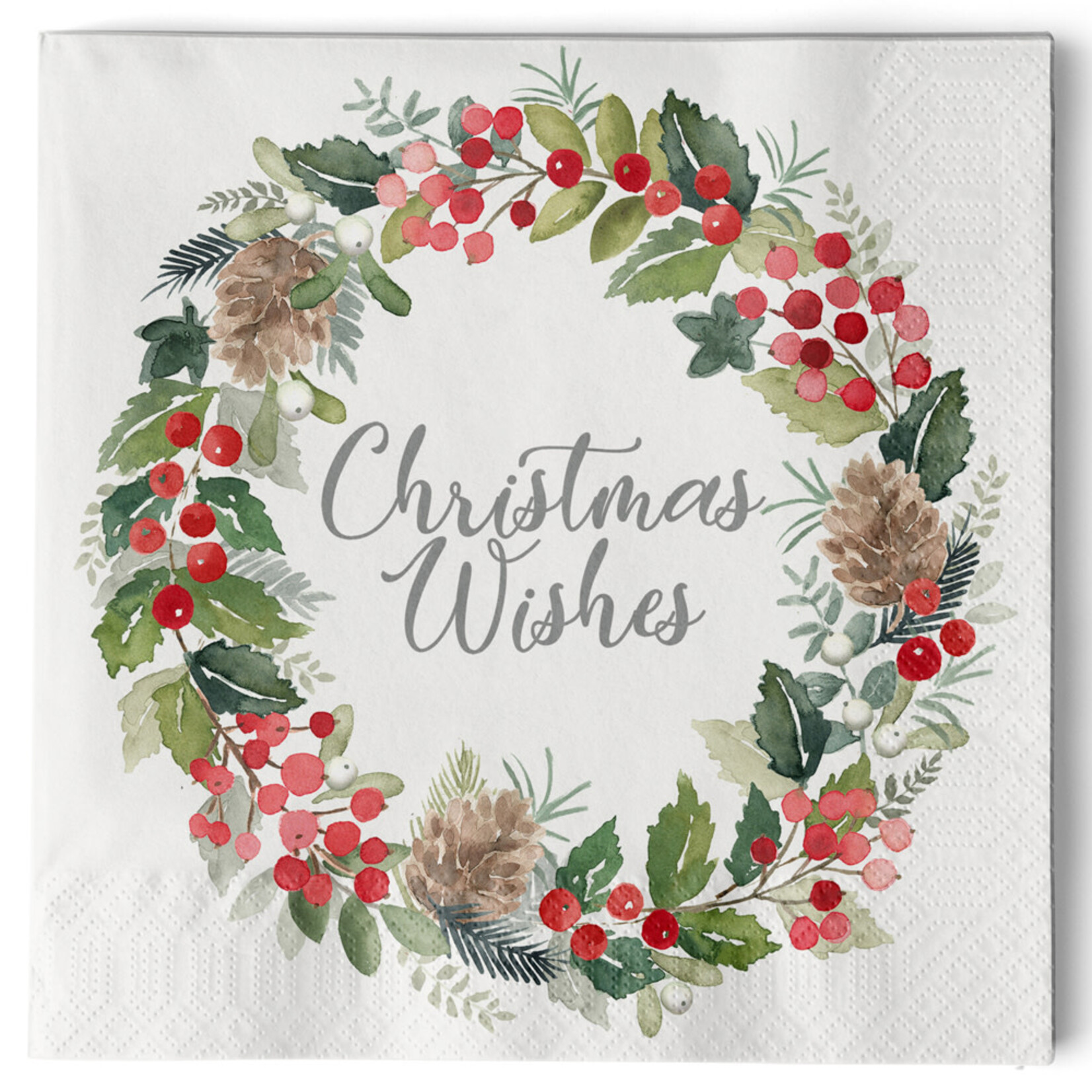 PPD Paper Product Design PPD 40 x 40 cm XL-servetten Merry Wreath White XL Napkin PPD  3440024408