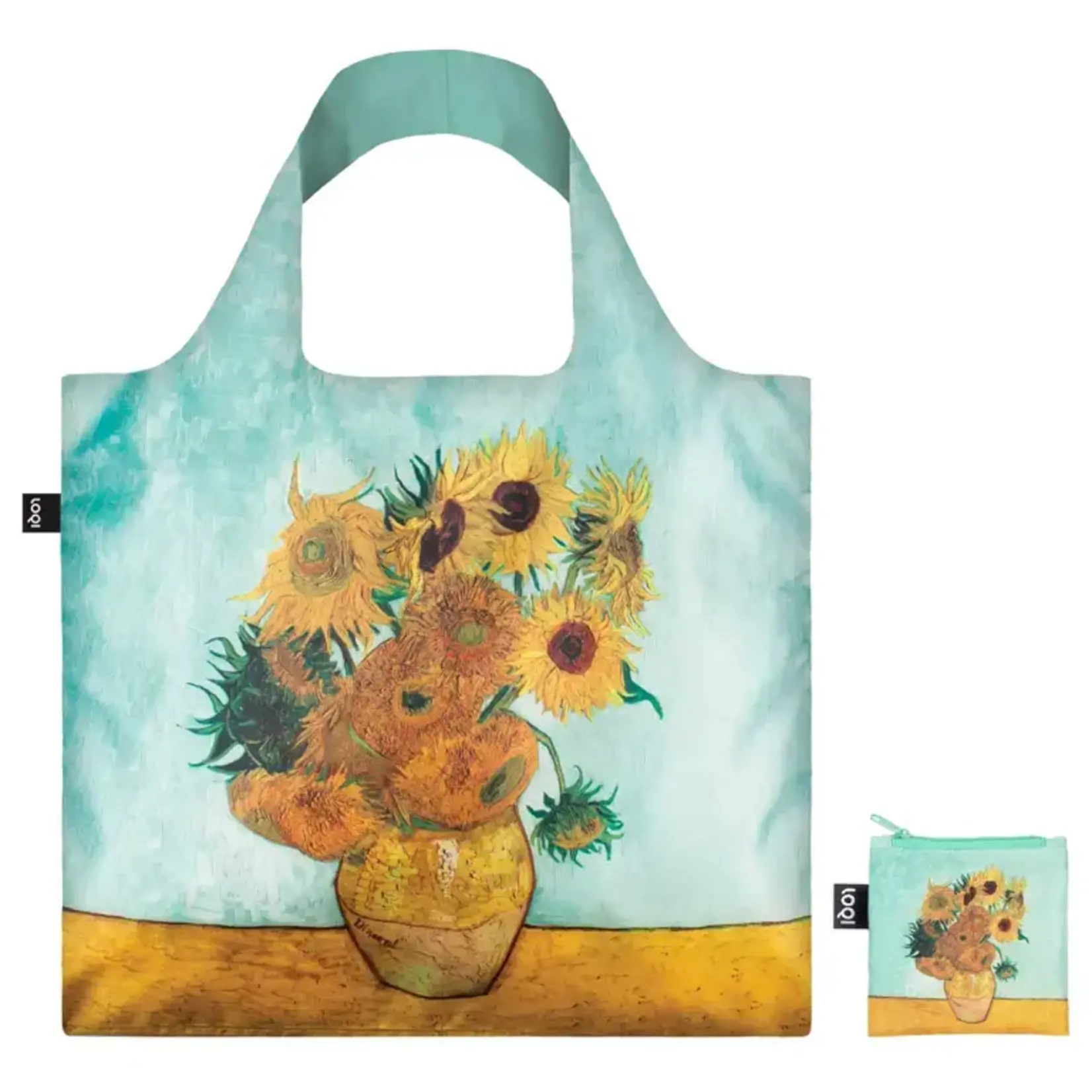 Loqi Loqi bag large Vase with Sunflowers Van Gogh 100 % recycled opvouwbaar Loqi tasje Loqi Museum Collection VG.SU.R